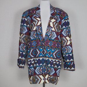 VTG native american print cotton blazer
